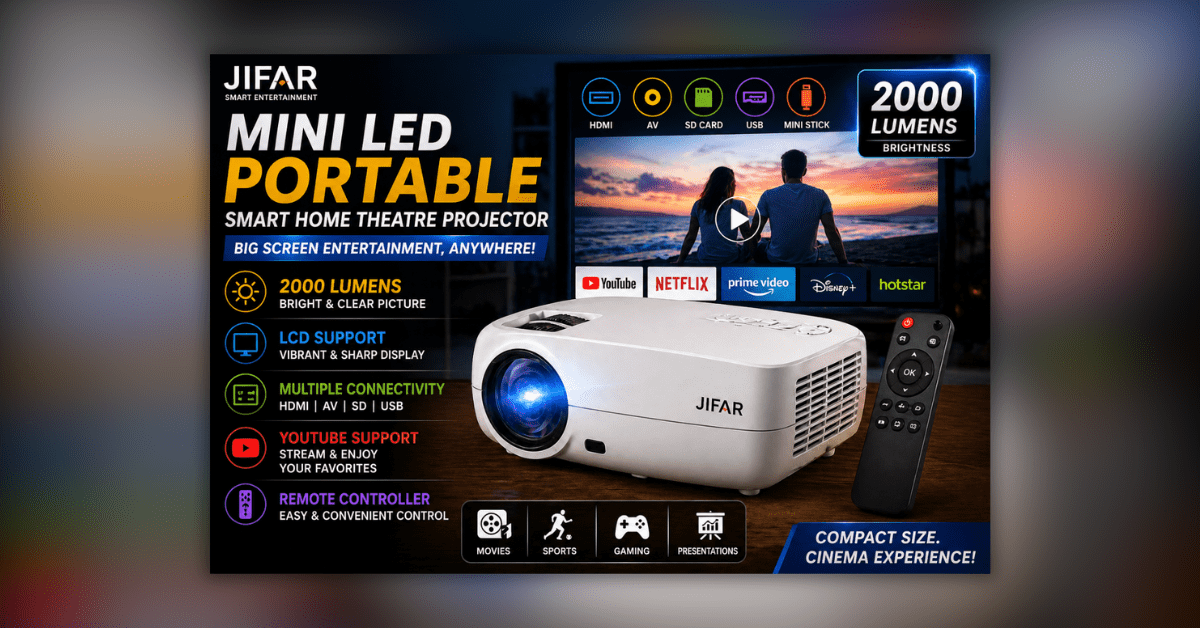 Mini Home Theatre Projector for big screen movie experience at home