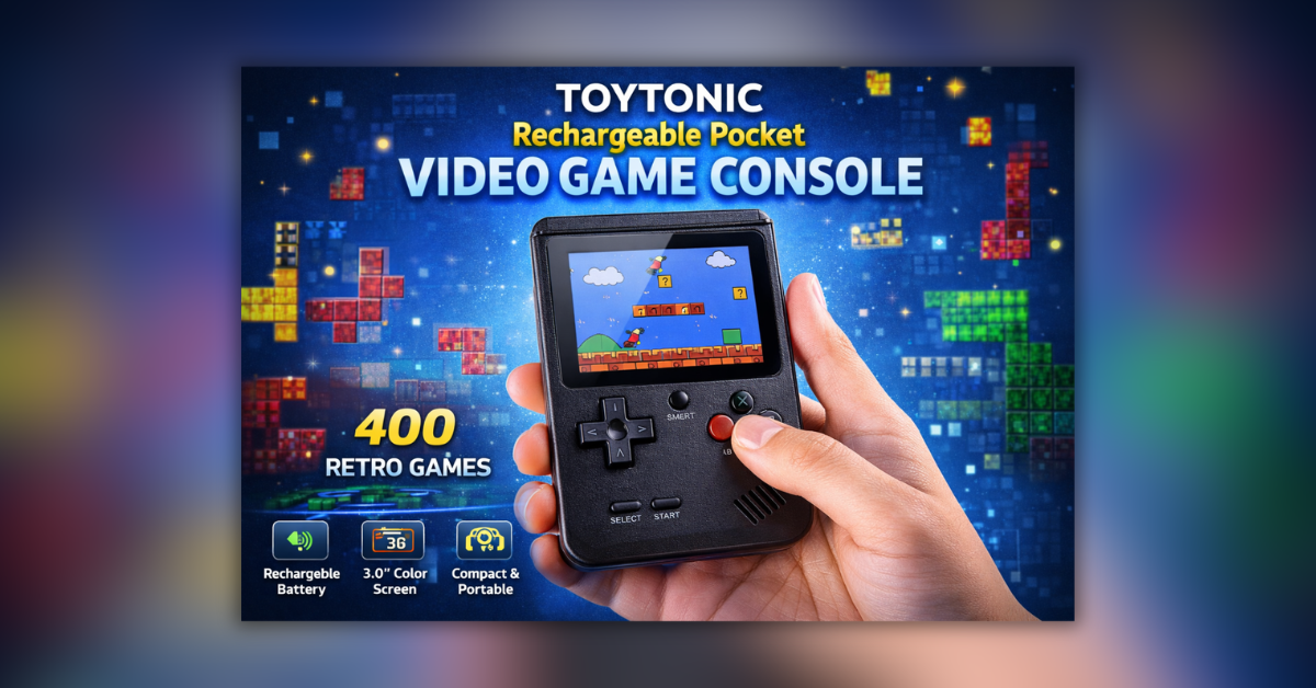TOYTONIC Pocket Game Console handheld retro gaming device with display