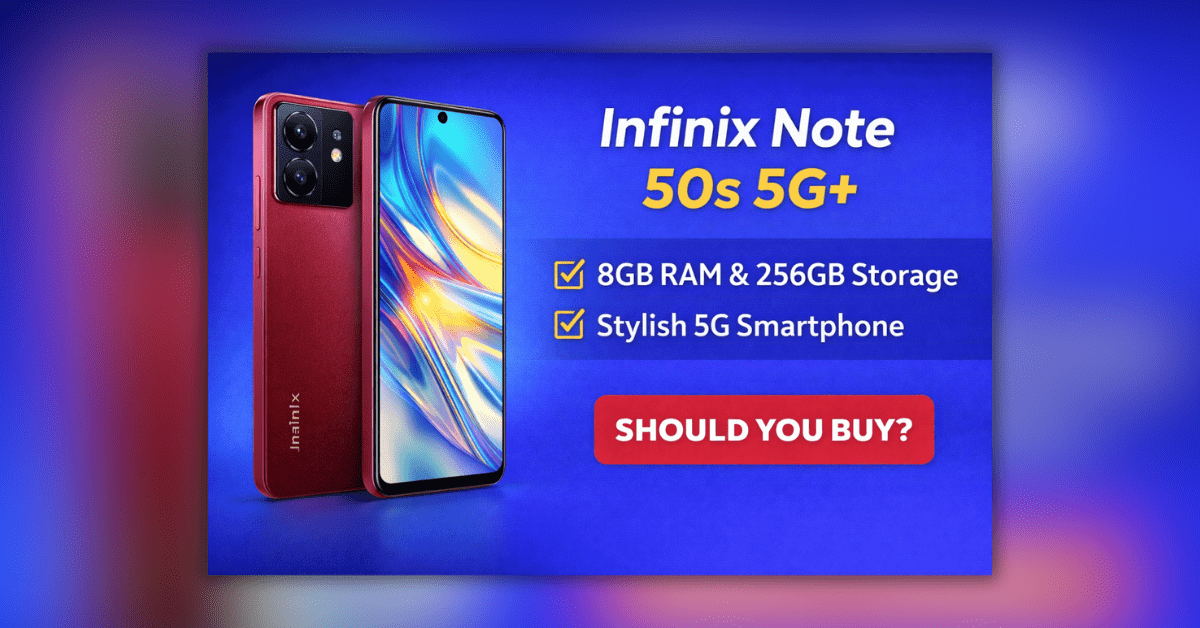 Infinix Note 50s 5G smartphone with stylish design and modern display