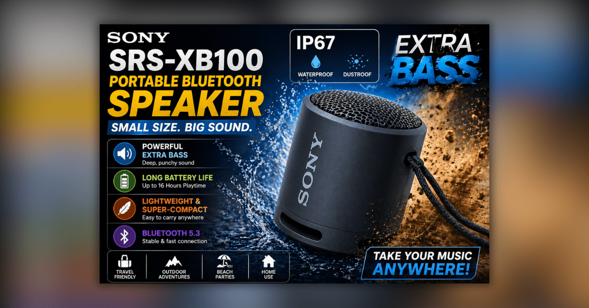 Portable Bluetooth Speaker compact design with high quality sound