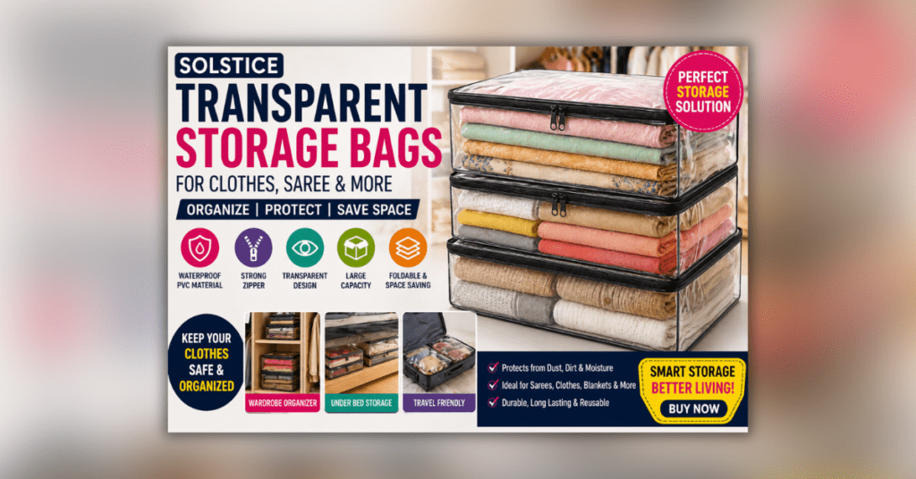Transparent Storage Bags for Clothes in wardrobe for organized storage