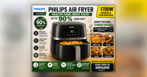 Air Fryer cooking crispy and healthy food with less oil