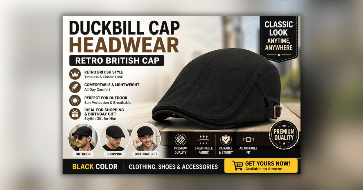 Duckbill cap headwear retro British black cap stylish men outdoor fashion cap