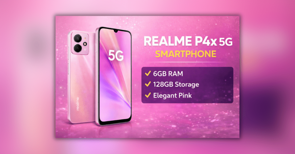 Realme P4x 5G Smartphone Elegant Pink color stylish design
