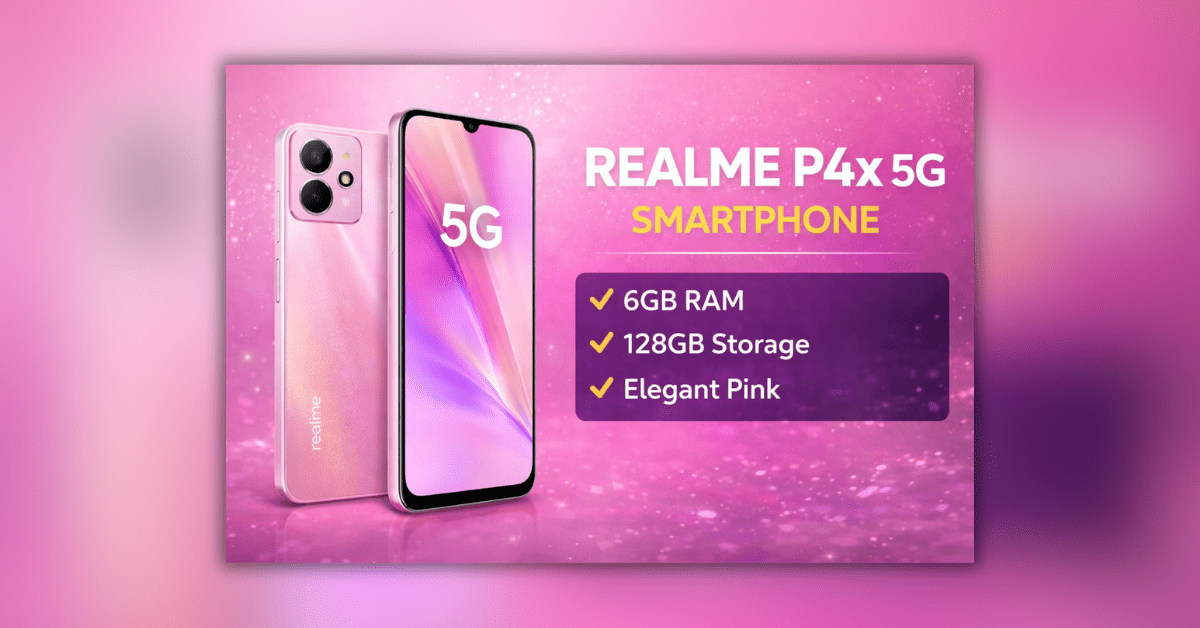 Realme P4x 5G Smartphone Elegant Pink color stylish design
