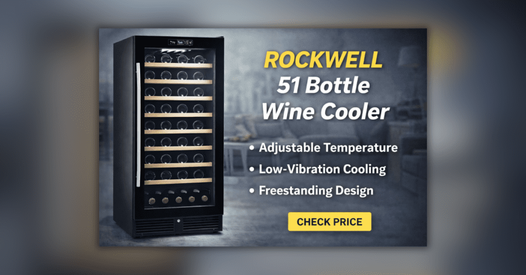 ROCKWELL 51 Bottle Wine Cooler 155L freestanding wine refrigerator