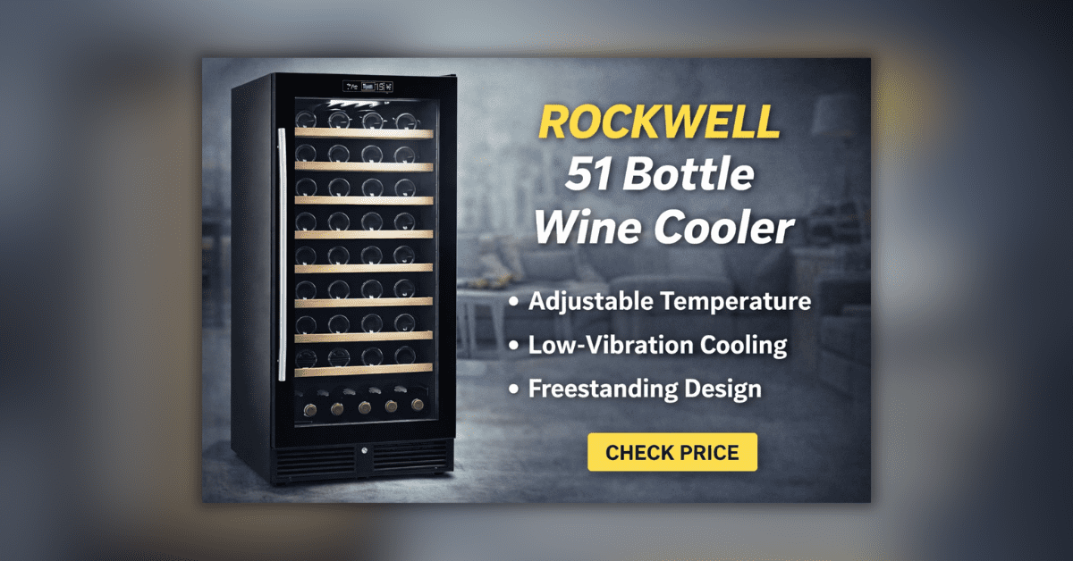 ROCKWELL 51 Bottle Wine Cooler 155L freestanding wine refrigerator
