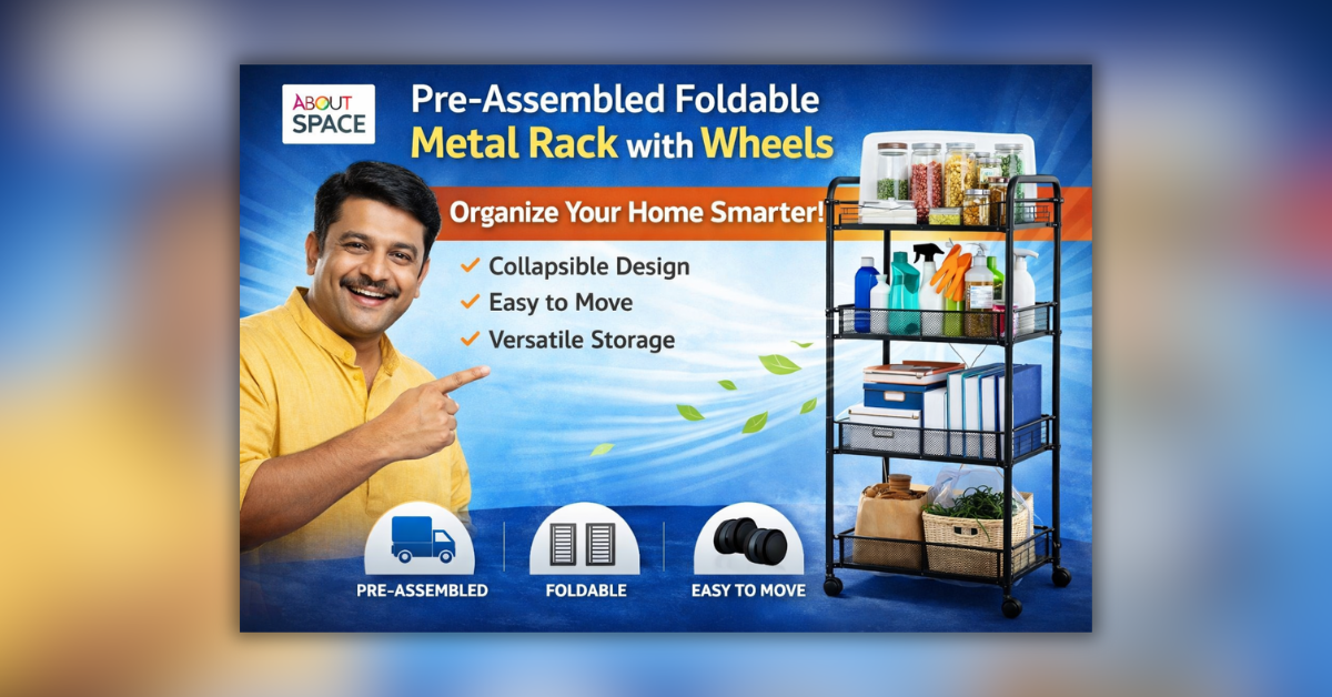 Foldable Metal Rack with Portronics MODESK यूनिवर्सल मोबाइल होल्डर स्टैंड मेटल बॉडी और एंटी-स्किड डिजाइन के साथ