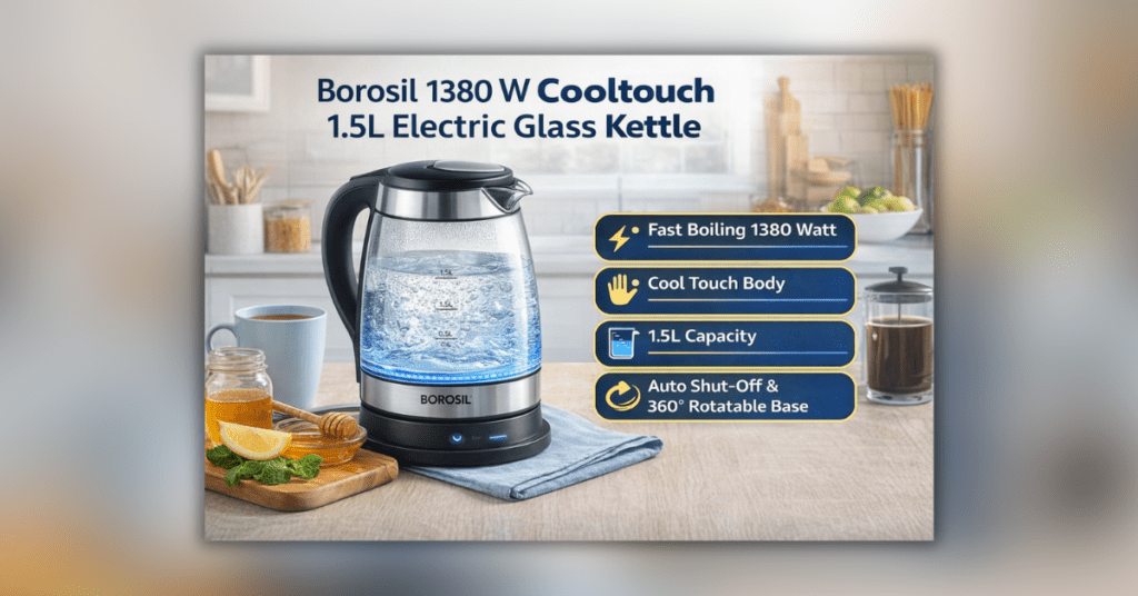 Electric Glass Kettle for fast boiling with safe and stylish design