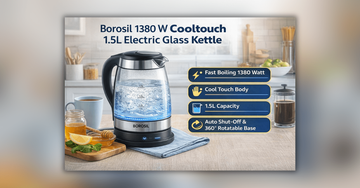 Electric Glass Kettle for fast boiling with safe and stylish design