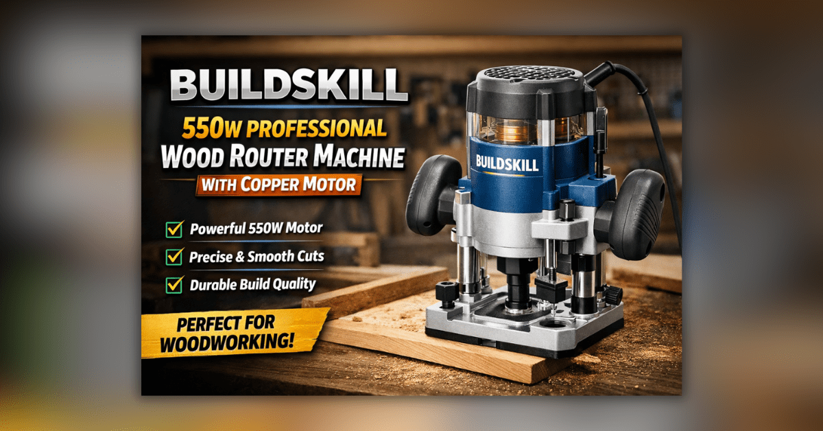 BUILDSKILL 550W Professional Wood Router Machine for precise woodworking