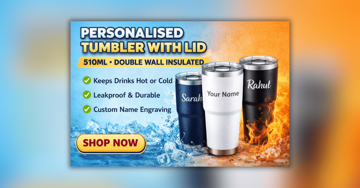 Personalised Tumbler with Lid stainless steel insulated travel mug