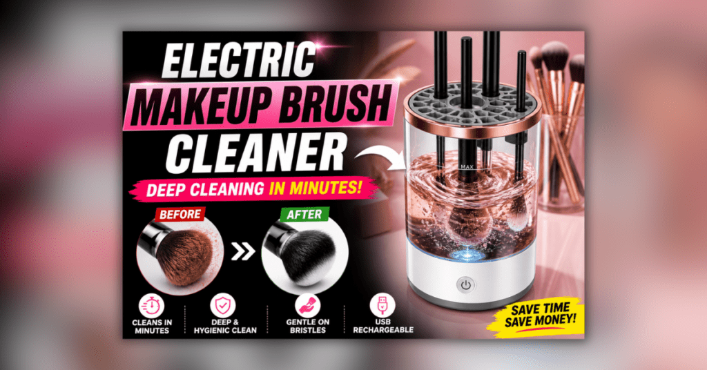 Electric makeup brush cleaner for quick and hygienic cleaning