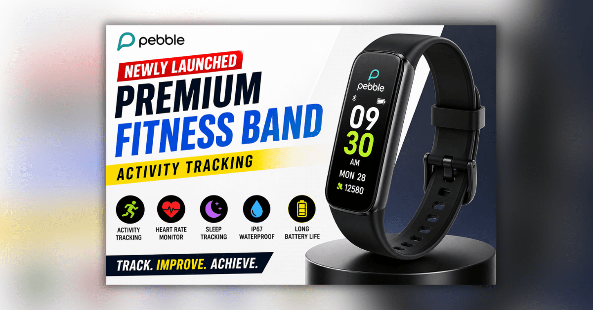 Pebble Premium Fitness Band with activity tracking and health monitoring features