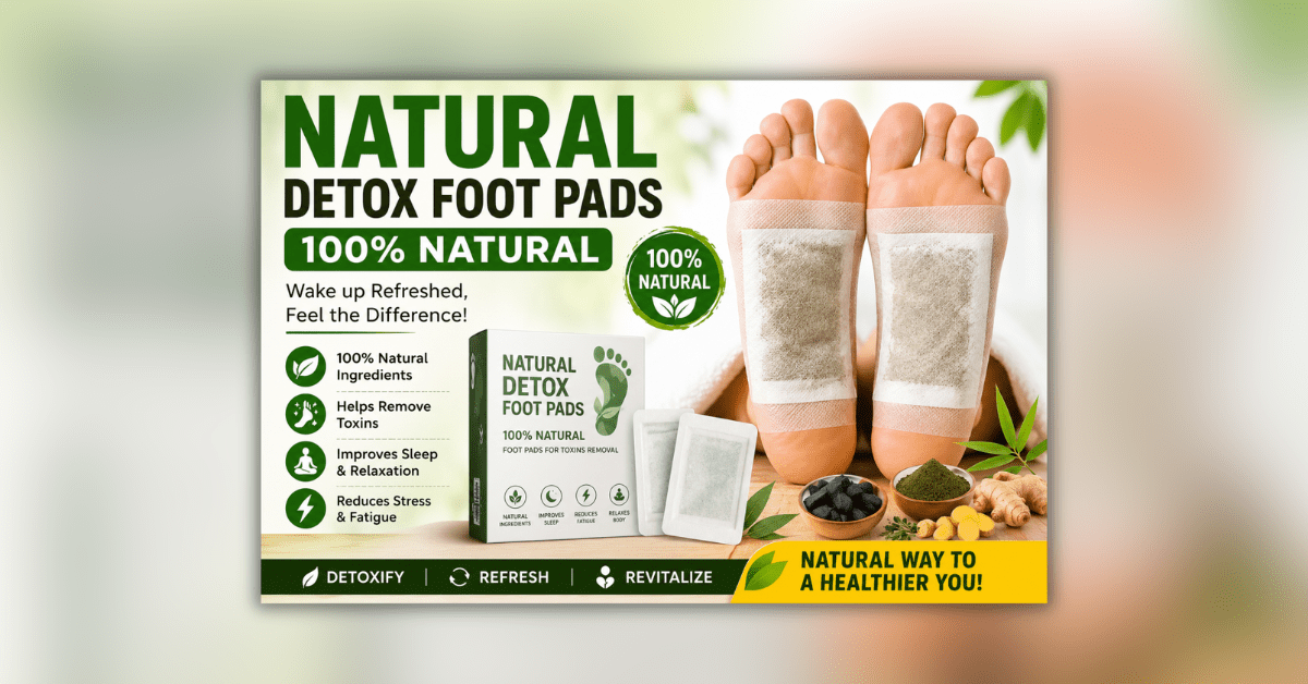 Natural Detox Foot Pads 100% नेचुरल डिटॉक्स फुट पैड्स जो पैरों की थकान कम करने, रिलैक्सेशन और स्ट्रेस रिलीफ में मदद करते हैं।