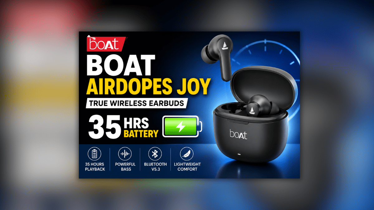 Boat Airdopes Joy TWS Earbuds का प्रीमियम डिज़ाइन और चार्जिंग केस