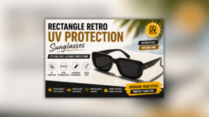 Rectangle Retro UV Protection Sunglasses stylish retro design with UV protection lenses