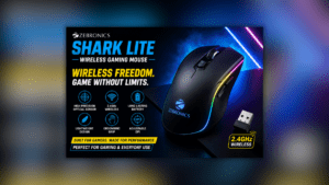 ZEBRONICS Shark Lite Wireless Gaming Mouse का साइड व्यू