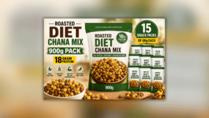Roasted Diet Chana Mix 900g with 18g protein per pack and 15 healthy snack packs