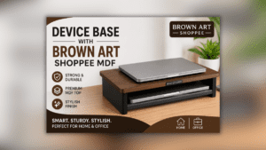 BROWN ART SHOPPEE MDF टॉप वाला डिवाइस बेस – घर और ऑफिस के लिए मजबूत और स्टाइलिश स्टैंड