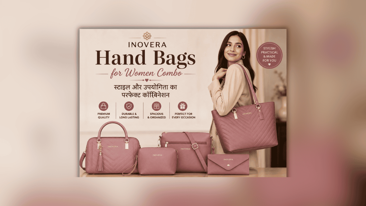 INOVERA Hand इनोवेरा महिलाओं के लिए स्टाइलिश हैंडबैग कॉम्बो – प्रीमियम क्वालिटी हैंड बैग
