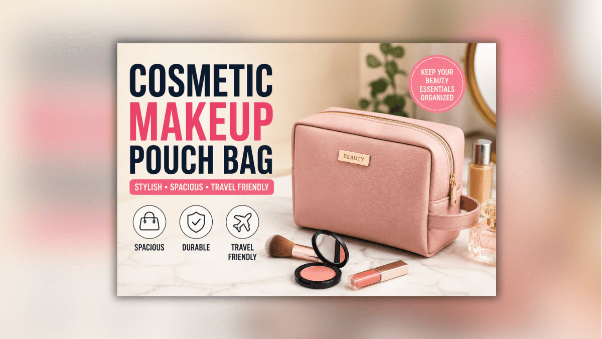 Cosmetic Makeup Pouch Bag कॉस्मेटिक मेकअप पाउच बैग